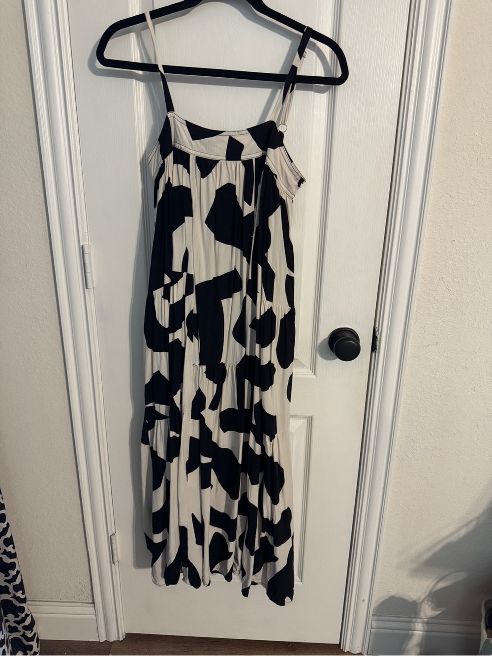 Black & White Spotted Maxi Slip Dress